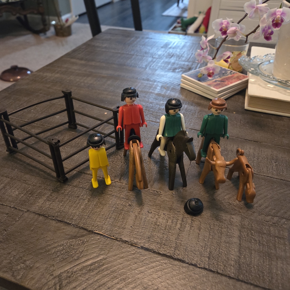 Vintage Pkaymobile Playset with Figures and Horses